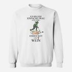 Eishockey und Wein Liebhaberin Damen Sweatshirt, Witziges Sportmotiv