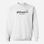 Herren Sweatshirt: Glühwein-Motiv & Vino Caliente Schrift – Weiß