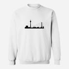 Herren Sweatshirt mit Weißer Stadtsilhouetten-Aufdruck, Urbanes Design