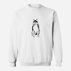 Husky-Aufdruck Sweatshirt für Herren in Weiß, Tierliebhaber Design