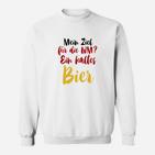 Lustiges Fußball WM Sweatshirt WM-Ziel: Ein kaltes Bier, Herren, Weiß