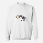 Lustiges Roboter-Einhorn Sweatshirt mit Karottenrakete - Weiß, Einzigartiges Design