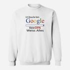 Lustiges Sweatshirt Ich Brauche Kein Google, Opa Weiß Alles für Herren