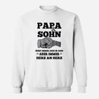 Papa & Sohn Handabdruck Sweatshirt, Herz an Herz Design