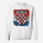 Patriotisches Kroatien Sweatshirt, Herz & Flaggen Design