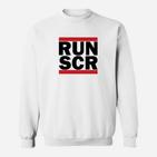 Street Style Weißes Sweatshirt mit RUN SCR Aufdruck