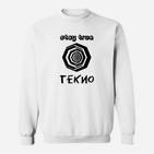 Tekno Hexagon Grafik Herren Weißes Sweatshirt, Stay True Design