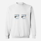 Unisex Sweatshirt Weiß mit Gitarren-Aufdruck und Lustigem Spruch für Musikfans