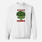 Vegan Strength Brokkoli Motiv Sweatshirt für Herren, Motivations-Design
