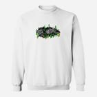 Weißes Herren Sweatshirt mit Dschungel-Elefanten-Design, Naturmotiv Tee