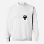 Weißes Herren Sweatshirt mit Schwarzem Adler-Design, Modisches Tee