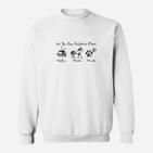 Weißes Sweatshirt Wie ich eine Epidemie form, Kaffee & Hund Motiv