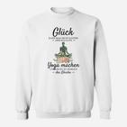 Yoga-Sweatshirt Glück durch Yoga für Enthusiasten, Weißes Unisex Design