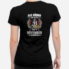 November-Geborene Männer Frauen Tshirt, Adler Motiv Schwarz