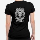 Odins Wolf Valhalla Motiv Frauen Tshirt für Herren, Nordische Mythologie Design