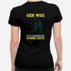 Schwarzes Frauen Tshirt Hundemotiv, Lustiger Spruch Aggressionsprobleme