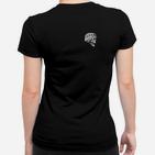 Schwarzes Frauen Tshirt mit Schachmuster-Logo, Mode für Schachliebhaber