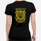 Schwarzes Fußball-Fan-Frauen Tshirt mit Borussia-Emblem und Spruch