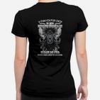 Schwarzes Herren-Frauen Tshirt mit Germanischem Motiv und Spruch, Nordisches Design