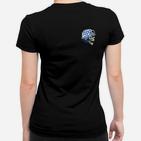 Schwarzes Herren Frauen Tshirt Totenkopf-Design in Blau und Weiß, Stilvolles Mode