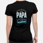 Schwarzes Vatertags-Frauen Tshirt PAPA - und immer da! für Väter
