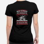 Schwarzes Wolf Frauen Tshirt mit Spruch, Motiv Tee für Naturfreunde