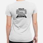 Lustiges Maler Stundenlohn Frauen Tshirt, Preisstaffel-Motiv