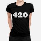 420 Aufdruck Schwarzes Frauen Tshirt, Mode für Freizeit