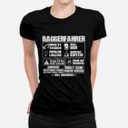 Baggerfahrer Frauen Tshirt mit lustigen Sprüchen, Schwarz