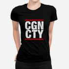 CGN CTY Frauen Tshirt in Schwarz, Urban Style mit Aufdruck in Weiß und Rot