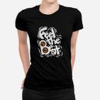 Feel the Beat Schwarzes Frauen Tshirt mit Lautsprechermotiv, Musik Tee