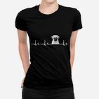 Herren Frauen Tshirt mit Hundepfoten und EKG-Design, Tierliebhaber Bekleidung