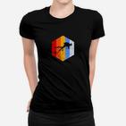 Hexagon Design Herren Frauen Tshirt, Farbblock mit Silhouette
