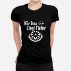 Lustiges Auto-Tuning-Fan Frauen Tshirt 'Nur Oma Liegt Tiefer', Felgen-Motiv