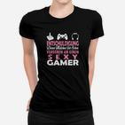 Lustiges Gaming-Frauen Tshirt Sexy Gamer Witwe Vergeben, Schwarz