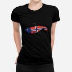 Norwegischer Flaggenfisch Schwarzes Frauen Tshirt, Spezielles Design Tee