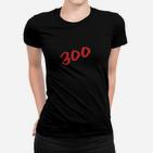 Optimierter Produkttitel: Schwarzes 300 Nummern Frauen Tshirt in Rot, Klassisches Design