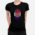 Pixel-Optik Kroatisches Wappen-Design Frauen Tshirt, Grafikshirt