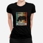Rhinozeros Nashorn Rhino Vintage Style Retro Grunge Tiere Frauen T-Shirt