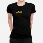 Schwarz Sportliches Herren Frauen Tshirt mit Gelbem Logo