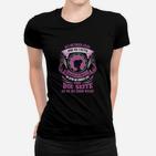 Schwarzes Damen Frauen Tshirt mit Zahnrad und lustigem Spruch