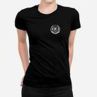Schwarzes Unisex-Frauen Tshirt mit Brustlogo-Emblem, Trendiges Design