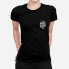 Schwarzes Unisex Frauen Tshirt mit Weißem Logo-Druck, Stilvolles Design-Frauen Tshirt