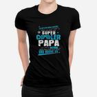 Super Cooler Papa Schwarzes Frauen Tshirt, Lustiges Oberteil für Vatertag