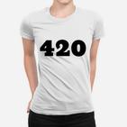 420-Aufdruck Frauen Tshirt für Herren, Kurzarm Unisex in Weiß