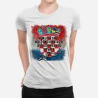 Patriotisches Kroatien Frauen Tshirt, Herz & Flaggen Design
