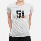 Personalisiertes Frauen Tshirt zum 51. Geburtstag, Foto-Collage Design