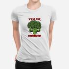 Vegan Strength Brokkoli Motiv Frauen Tshirt für Herren, Motivations-Design