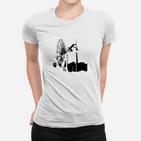 Weißes Herren Frauen Tshirt, Urbanes Skylinesilhouetten-Design