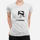 Weißes Unisex Frauen Tshirt mit Porträt-Print & #TANZARMY, Tanzfans Bekleidung